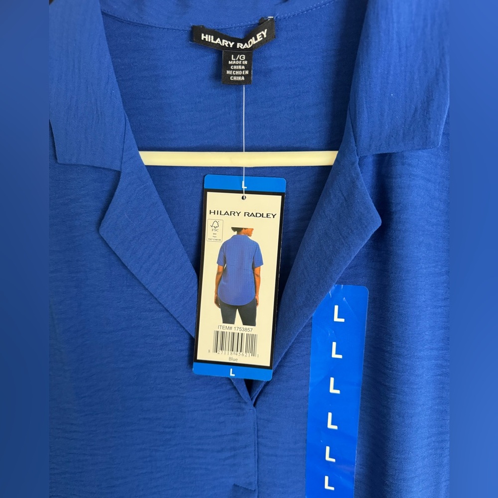 Hilary Radley Women’s Casual Royal Blue Shirt